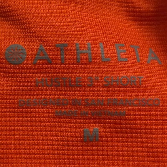 Athleta Hustle Orange Built In Undies Athletic Running Hiking Women's Shorts M - Picture 4 of 5